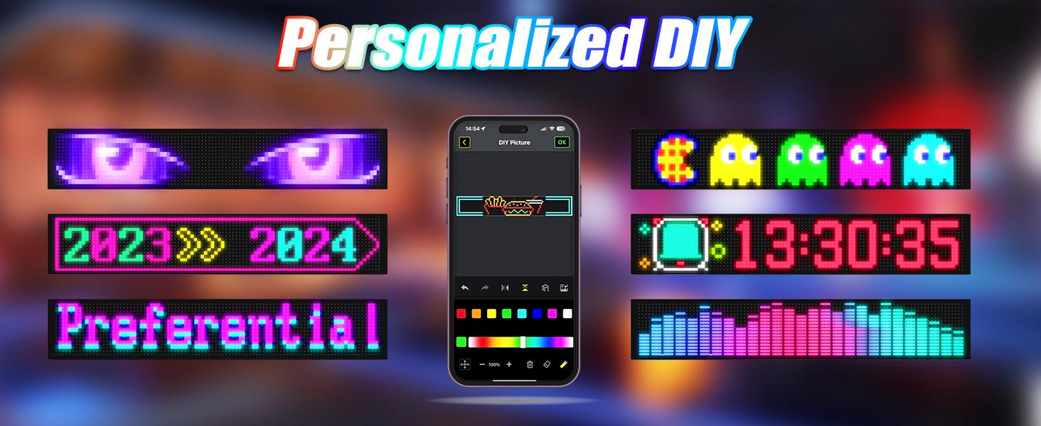 Devil Eyes Light for Windshield Programmable LED Signs with APP & Remote Control - 5V USB Digital Lighting Display, LED Eyes for Cars, SUVs & Trucks (1 Pcs)