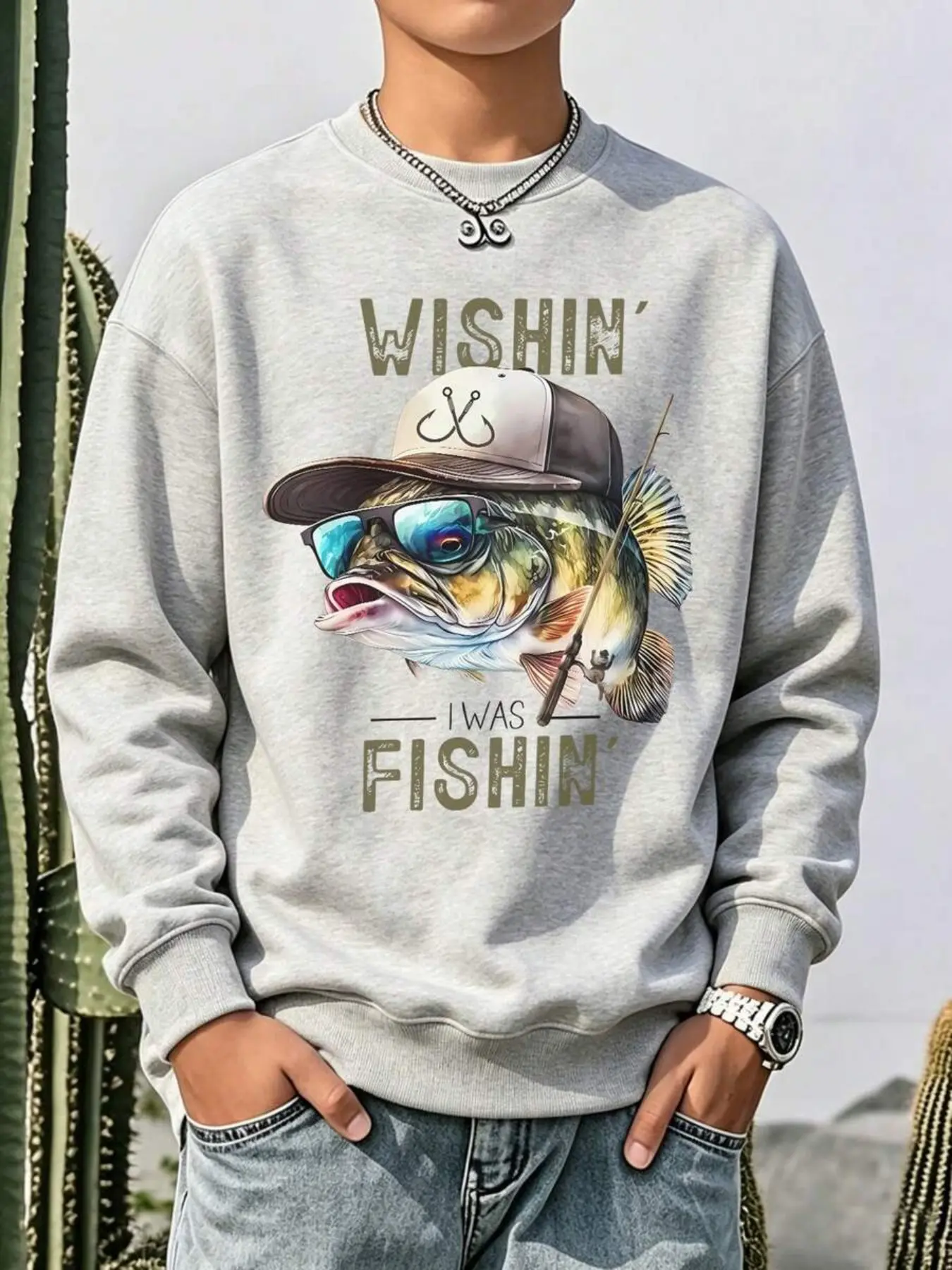 Boys' Crewneck Sweatshirt, Casual Loose-Fitting All-Over Print, Daily Wear Pullover for Children, Comfortable and Stylish
