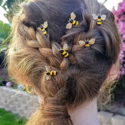 6pcs Cute and Elegant Bee Hair Clips, Imitation Crystal-Porcelain Glaze, Fashion Hair Accessories Wedding Hair Decor for Ball, Wedding, Daily Wear Hairclips