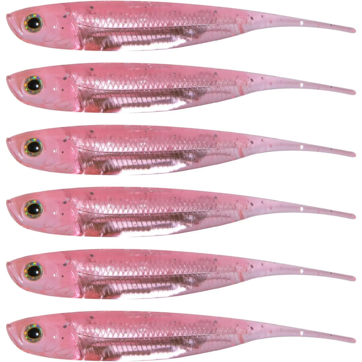 6 Pack Drop Shot Baits, 3.15" Soft Plastic Bass Fishing Lure Swimbait  Tail Freshwater Minnow Shad