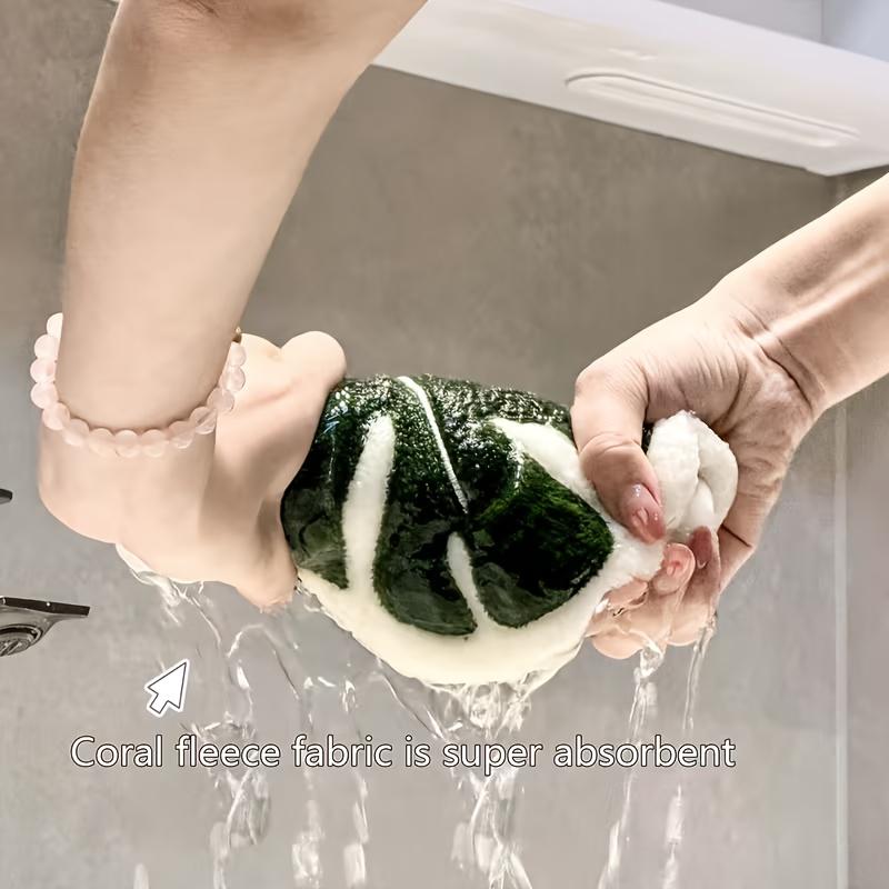 Creative Leaf-Shaped Bathroom Towel | Hangable, Absorbent Microfiber Towel for Bathroom, Dining, and Kitchen Use