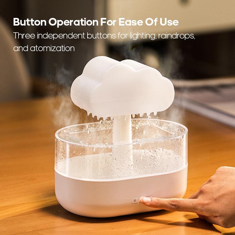 Rain Cloud Essential Oil Diffuser USB Powered, Simulated Rain Drops, Seven Color Lights, Ultrasonic Mist Humidifier for Home, Office Bedroom Holiday Atmosphere Gift