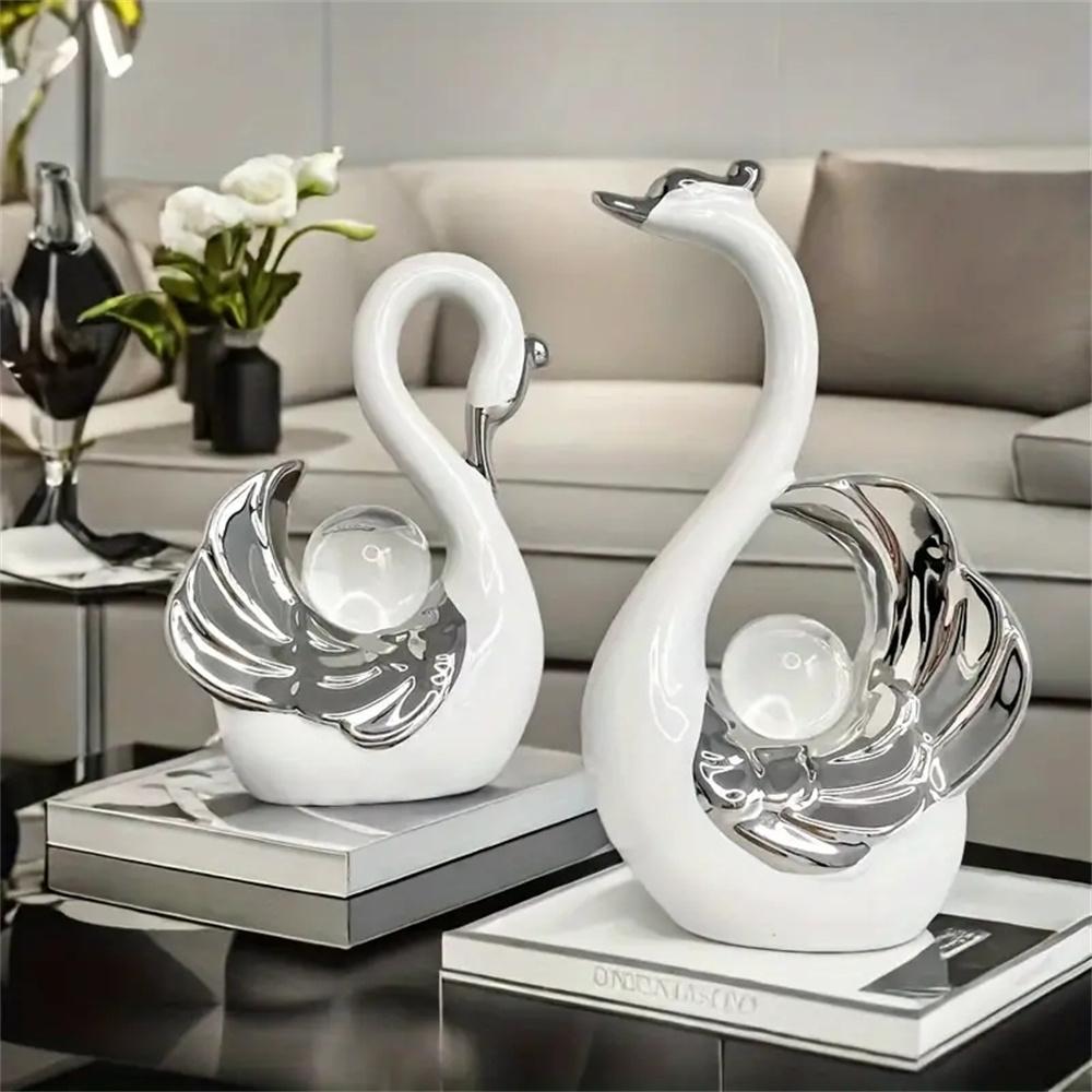 Swan-Design Ornament, Creative Desktop Decoration, Modern Home Decor for Living Room Entrance TV Cabinet, Room Decor, Home Decor