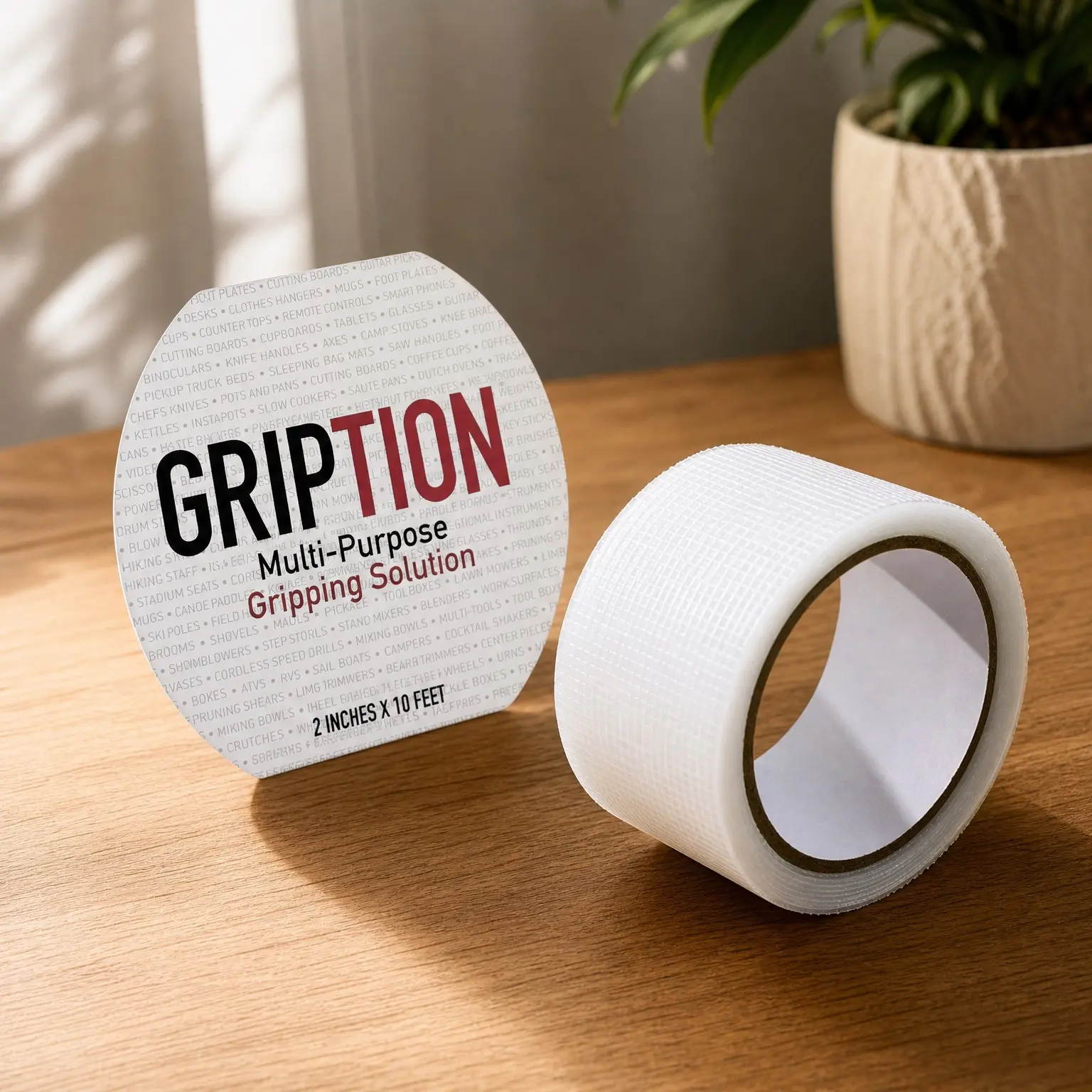 2 inch x 10 ft Clear Non-Abrasive Waterproof Grip Tape Roll - Patented Non-Rubber Material for Bathtubs, Stairs, Ramps, Walkways, Floors & Large Household ItemsGift