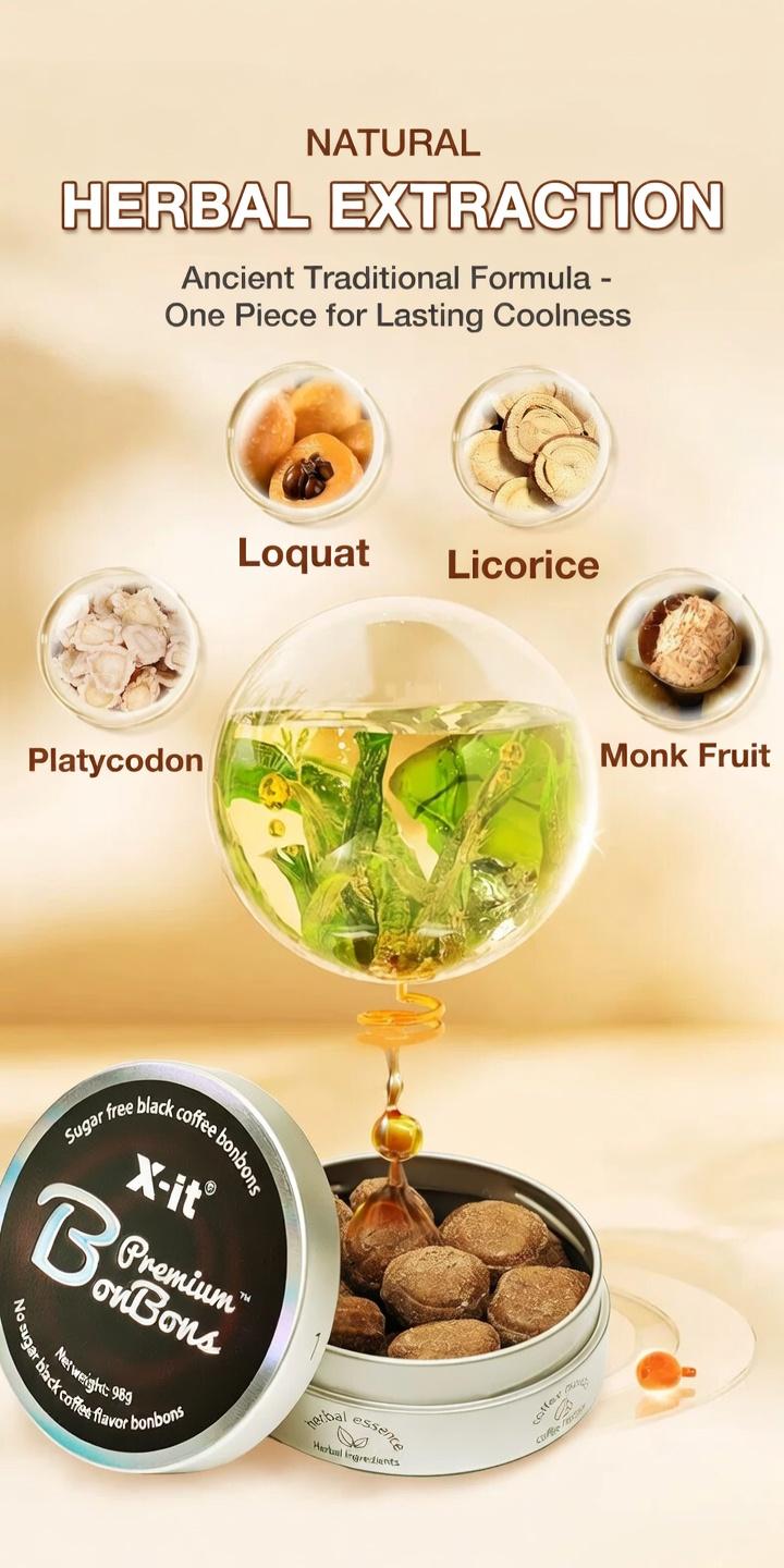 X-it Sugar-free Iced Coffee Candy 98g, Helps Wake You Up When Driving, Rich in VC, Mint Throat Drops, Snack Packaged 98g