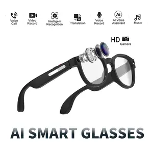 Ai Smart Glasses with 2mp HD Camera, Real-Time Translation, Bluetooth-compatible Audio, Smart Video Glasses, Decorative Lens, Lithium Ion Battery