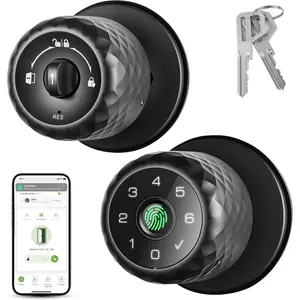 Fingerprint Door Knob Fingerprint Door Lock with Keypad, Biometric Door knobs with App Control, Auto Lock Door Lock with Code, Keyless Door Knob with Locks for Bedroom,