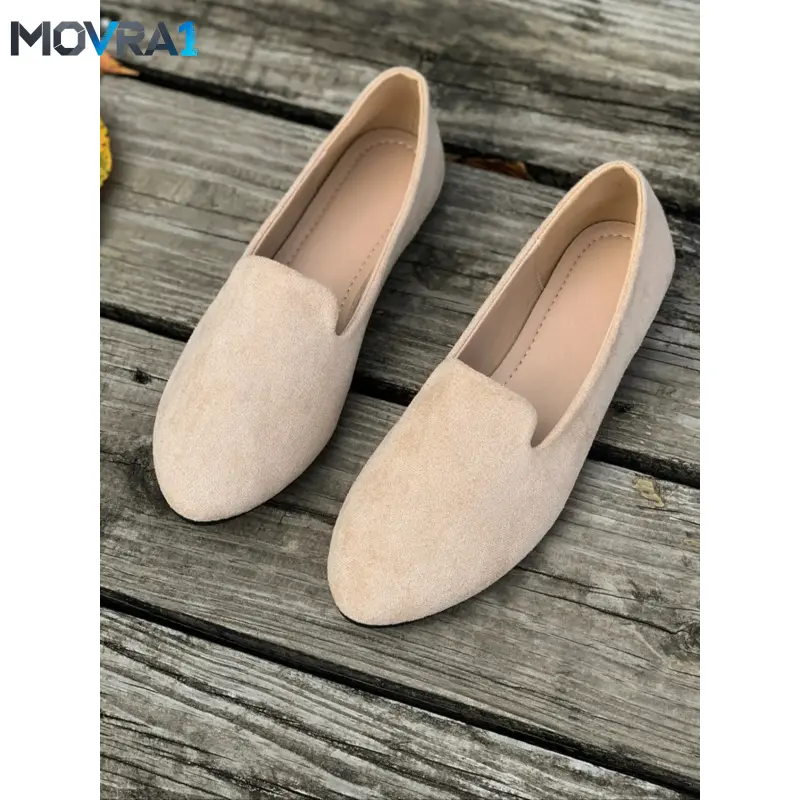 MOVRA1 Women's Solid Color Pointed Toe Flat Shoes, Soft Sole Flats, Casual Comfortable on Shoes, All Match Commuter Shoes Work & Daily Wear, Breathable Flats