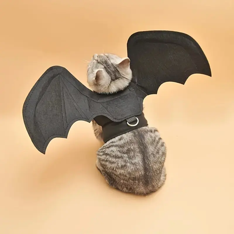 Cute Bat Wings Pet Costume for Cats & Small Dogs, Puppy Costume, Soft Material, Velcro Strap, Perfect for Halloween Cosplay Theme Parties