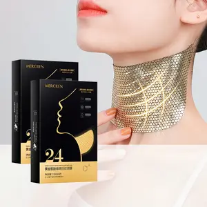 2Boxes-10pcs MERCILEN Golden Honeycomb Neck Moisturizing Mask Firmer & Lifts Neck Lines Smooths & Tightens Double Chin, Easy-Absorbing Moisturizing to Smooth Hypoallergenic Fragrance-Free for All Light Beige Types, Men & Women skincare