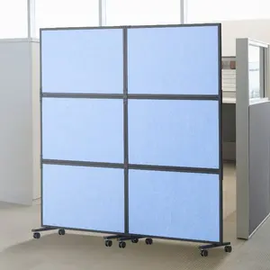 VEVOR Office Divider, 2 Panel Office Partition, Freestanding Office Divider Wall Partition Privacy Divider Reduce Noise and Room Separation, Light Grey