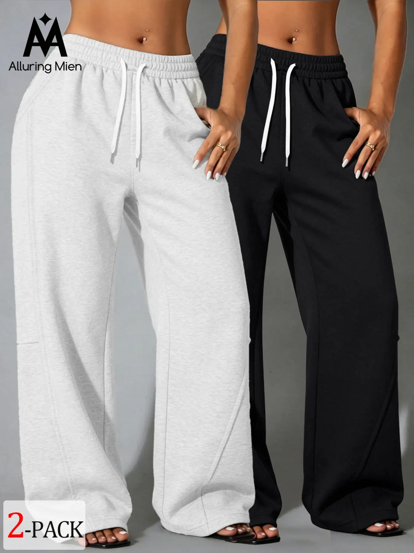 A1 Women's Comfy Lightweight Breathable Wide Leg Sweatpants High Waisted Drawstring Lounge Trousers Casual Loose Fit Baggy Joggers Athletic Workout Pants Athleisure Pants for Yoga Gym Everyday Wear