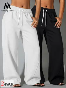 A1 Women's Comfy Lightweight Breathable Wide Leg Sweatpants High Waisted Drawstring Lounge Trousers Casual Loose Fit Baggy Joggers Athletic Workout Pants Athleisure Pants for Yoga Gym Everyday Wear