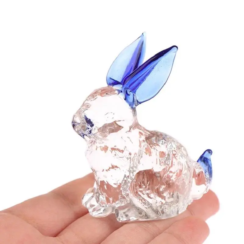 1PC Handmade Crystal Glass Rabbit Animal Figurine - Unisex Toys & Hobbies Classic Novelty Stress Relief Toy, Decor for Home, Office Table (Statues & Bobbleheads Category), Room Decor