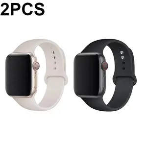 2-Pack — 2026's Hottest Trend: Sport Silicone Bands — Soft, Durable Bands for Apple Watch, Compatible with All 38–49mm Models (Bands Only)