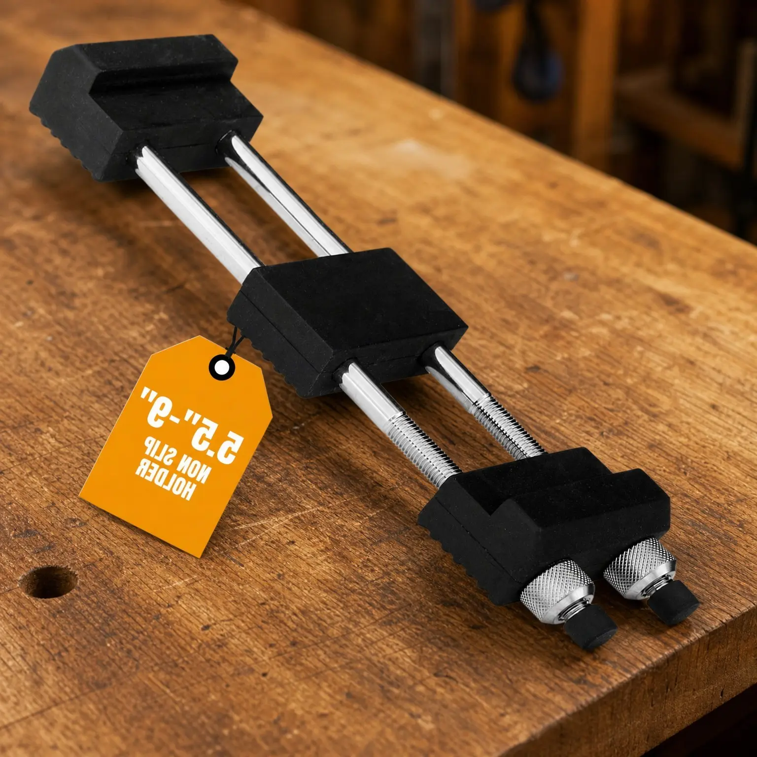 Adjustable Whetstone Sharpening Stone Holder 5.5" to 9", Non-Slip Rubber Base for Secure Knife Sharpening, Works with Wet and Diamond Stones, Includes Knife Sharpener (71013)