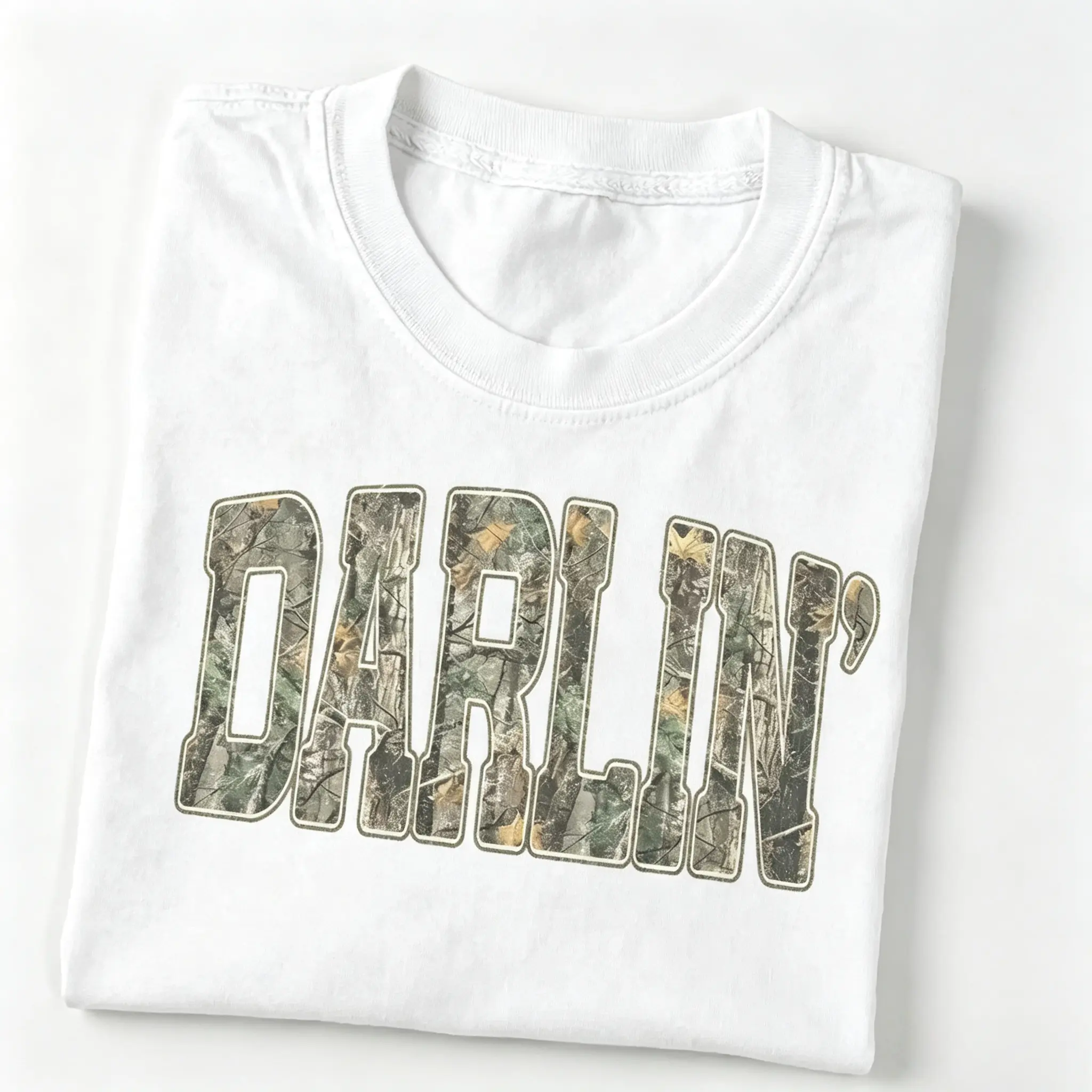 Women's Camouflage Short-Sleeve Cotton T-Shirt - Vintage Washed Breathable Fabric, Retro Western Cowboy Graphic, Casual Everyday Wear, Southern Country Concert Outfit, Unisex Quote Gift Top