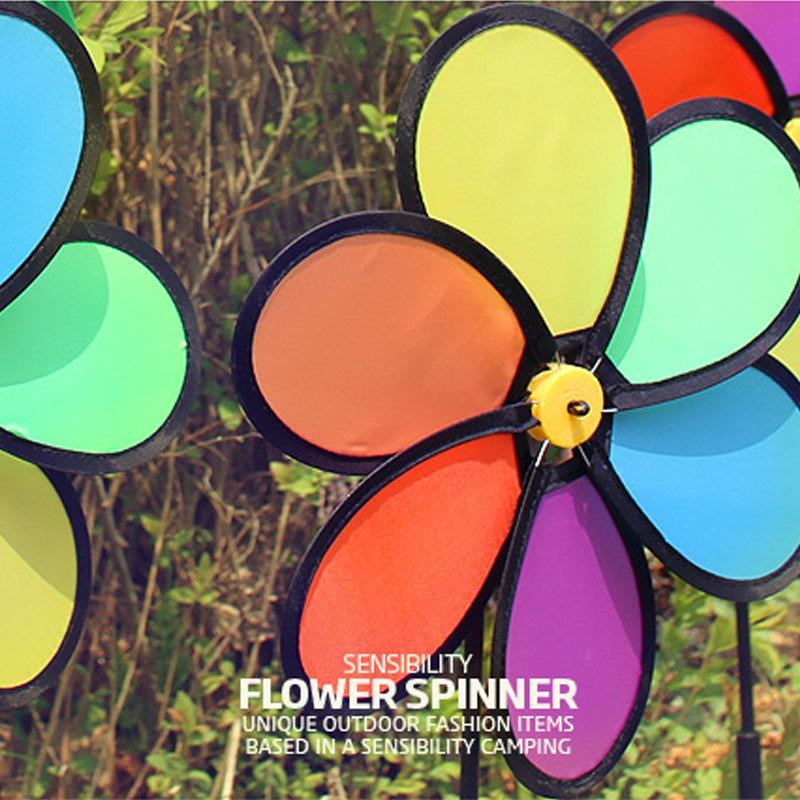 Outdoor Camping Flower Windmill, Dynamic Colorful Windmill, Outdoor Windmill Accessories for Courtyard Kindergarten Decoration