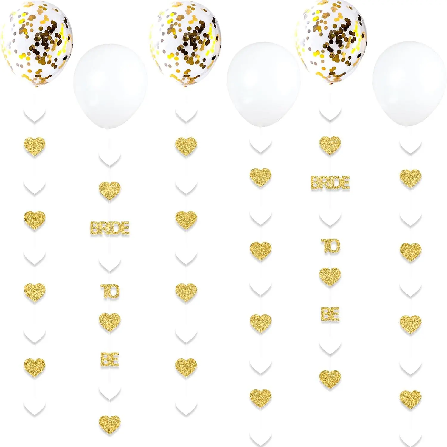 Bride to Be Decorations /White Heart Bride to Be Garland with Balloons for Bridal Shower Engaement Bachelorette Party