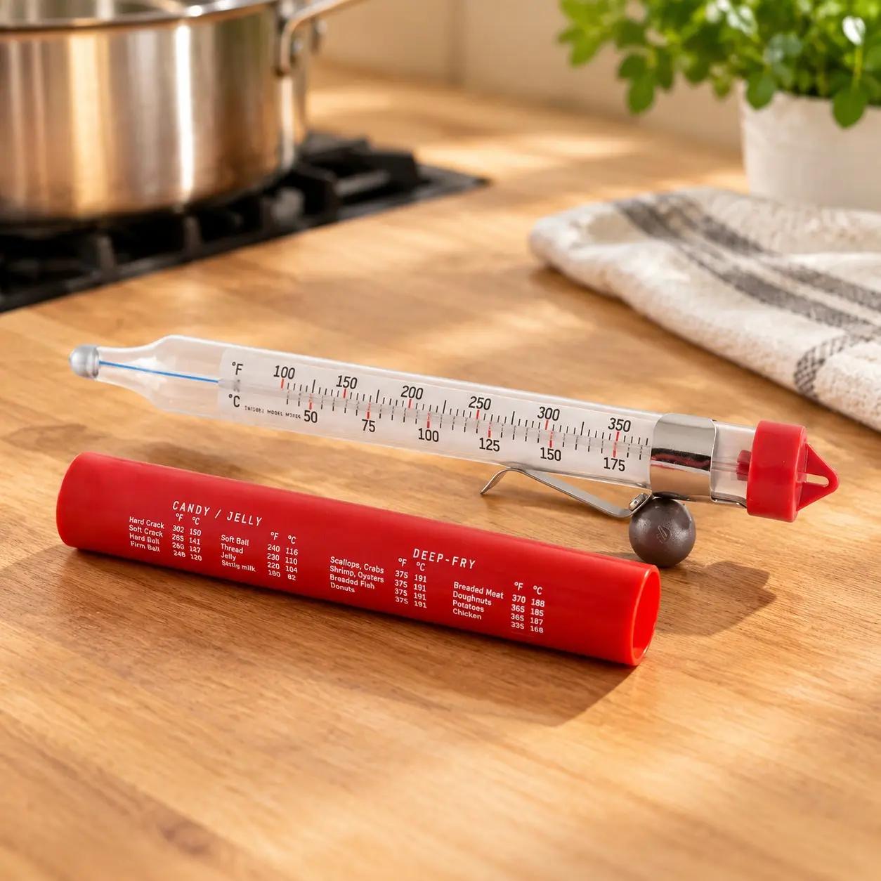 Classic Line Candy and Deep Fry Thermometer, Clear, 8 Inch LengthGift