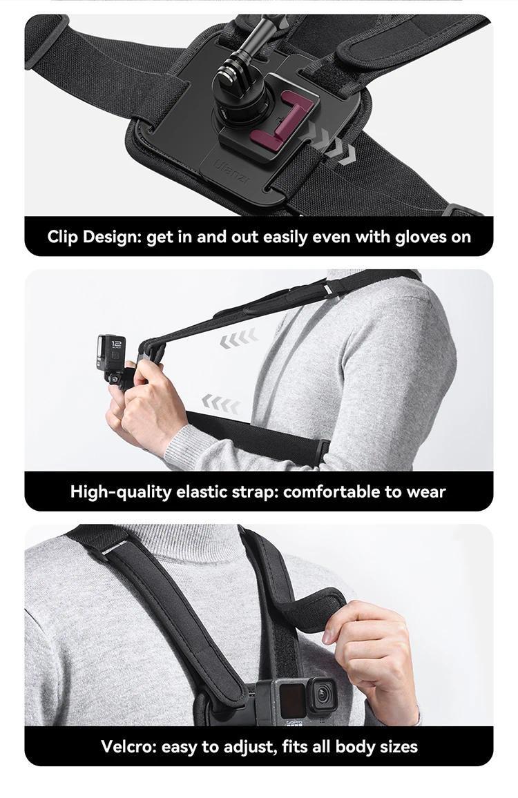 CM027 Chest Head Strap Mount Belt For Smartphone Gopro insta360 x3 dji osmo Pocket 3 Action Camera Accessories Outdoor Video