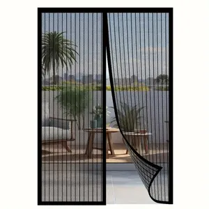 Magnetic Screen Door - Self-sealing, heavy-duty striped mesh curtain, suitable for various room types and door styles. Safe to use, a perfect gift, prevents insects all year round, Easter, Halloween/Christmas gift