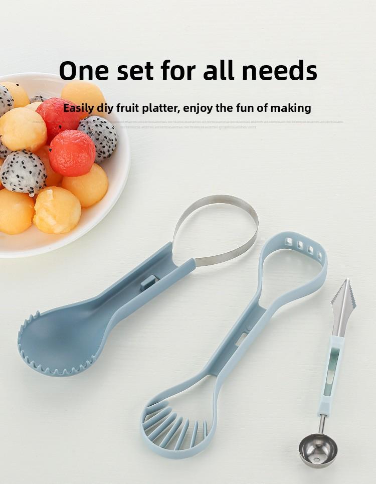 6 in 1 Fruit Baller Cutter Set Multi Function Fruit Carving Tools for Fruit Platter Decoration