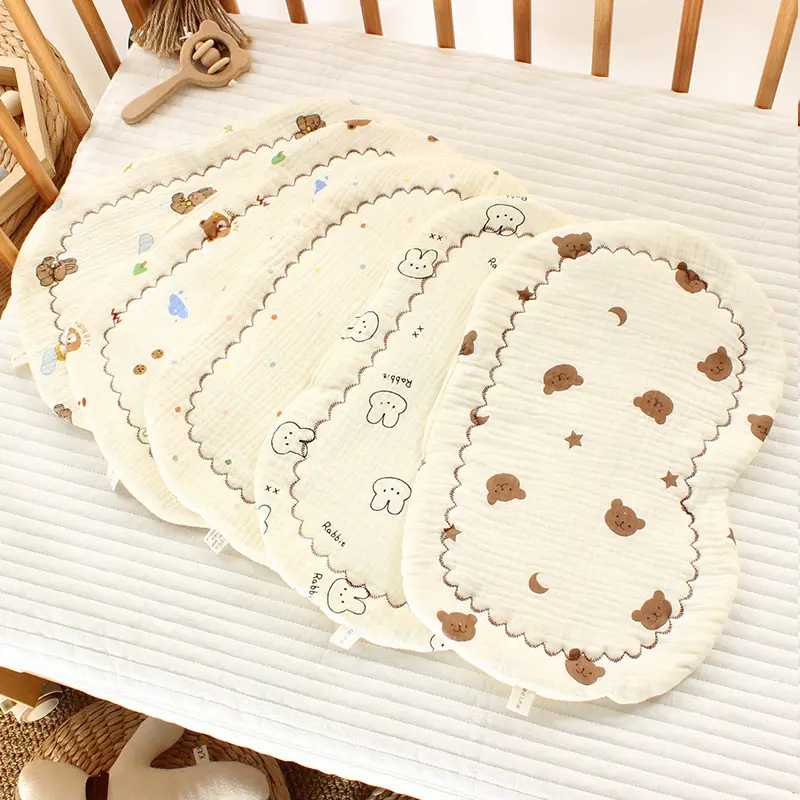 Pure Cotton Gauze Anti-Spit-Up Cushion, Sweat-Absorbent Breathable 0-Degree Comfort Pad, Soft Household Bedding Accessory