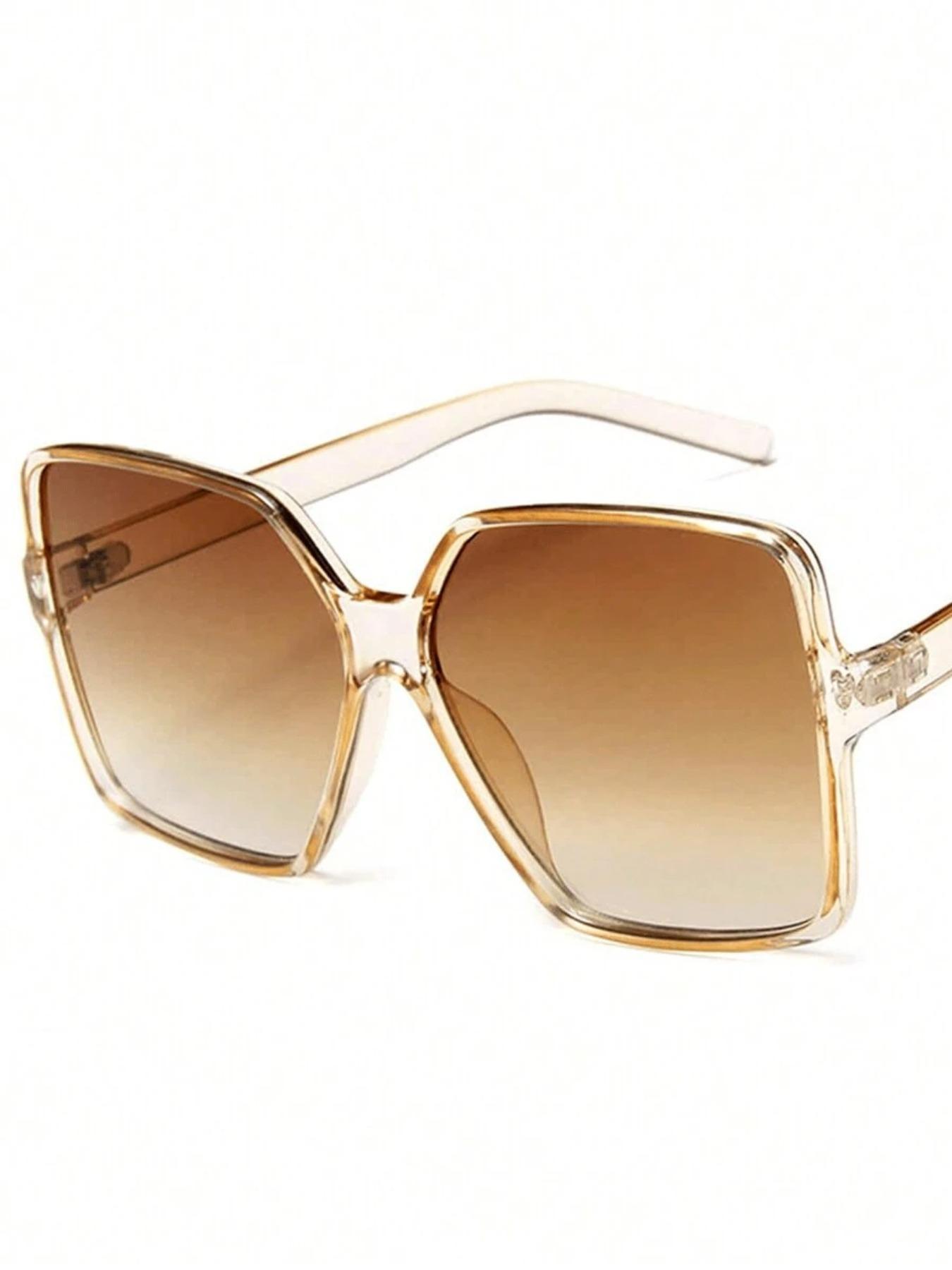 Women's Ombre Tinted Lens Large Frame Sunglasses, Trendy Casual Sunglasses for Everyday Use, Fashion Accessories for Outdoor Activities, Trendy Styling Sunglasses