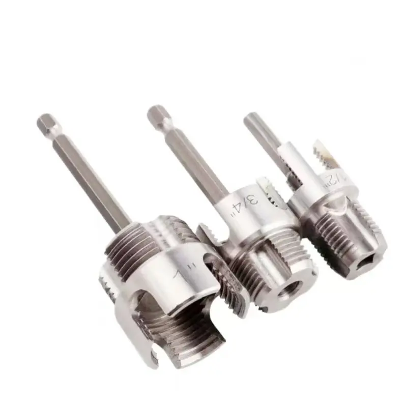 PVC Pipe Thread Cutting Tool, Integrated Inner and Outer Pipe Tap Tool, Upgrade Version for Water Pipe DIY Repair, 1/2'' 3/4'' 1'' Sizes, Pipe Threading Tool