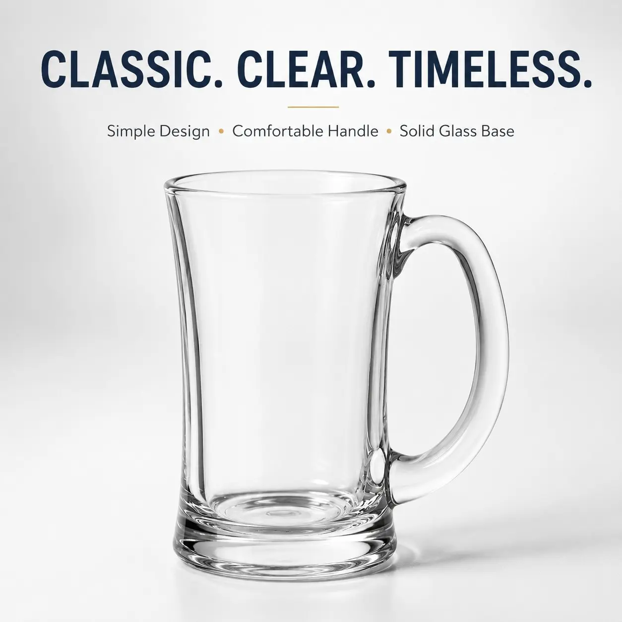 2psc/4psc Clear Glass Mug with Handle, Heavy Thick Base Drinking Glass for Beer, Coffee, Tea, Juice & Cold Drinks