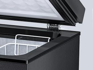 Kismile 3.5 Cubic Feet Chest Freezer with Removable Basket & 7-Grade Adjustable Temperature 6.8°F to -7.6°F for Home Dorm Kitchen Office