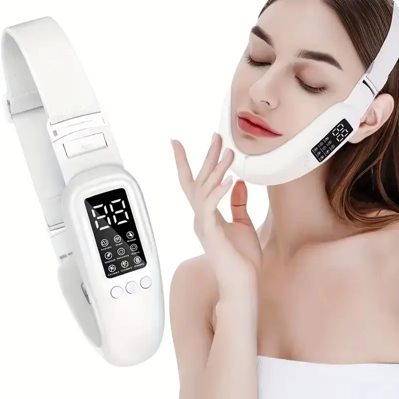 Rechargeable V‑Face Lifting Facial Massager for Women & Beauty Lovers, Digital Display Electric Face Slimmer Device, Multi‑Modes Skin Tightening, Reduce Double Chin Anti‑Sagging Portable Home Facial Beauty Instrument