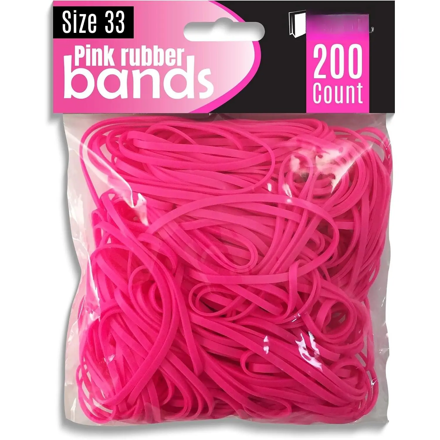 200  Rubber Bands, Size 33, 200/Bag, Hot  Rubber Bands