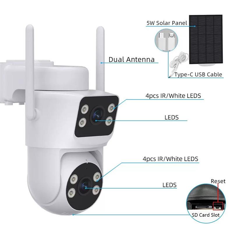 WiFi camera, power-free monitor, outdoor waterproof, high-definition, remote control via mobile phone, card-insertable dome camera
