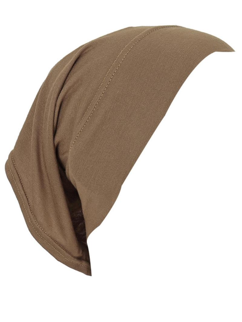 1 Piece Women's Minimalist Muslim Hijab Turban Cap, Elegant Solid Color Head Wrap Hat, Simple Style Clothes Accessories for Daily Use