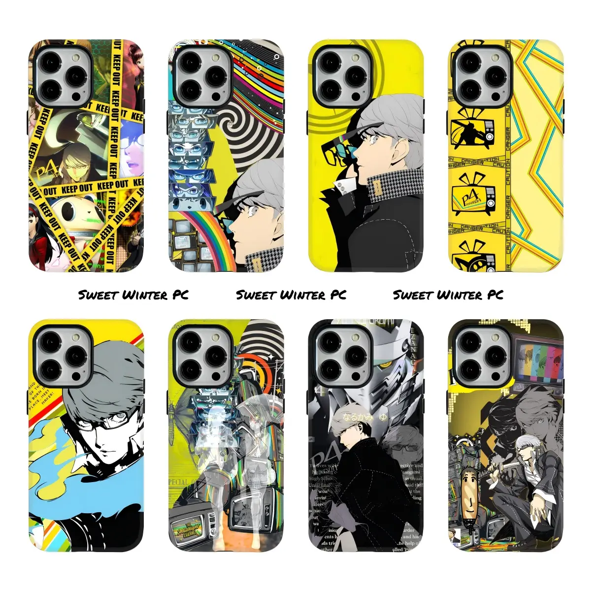 Cool Game P-Persona4 P4 Phone Cases For iPhone 17 Promax Pro Air 16 Plus 15 14 13 12 11 Yellow Black Glossy Anti-fall Shockproof Protective Cover Perfect Gift
