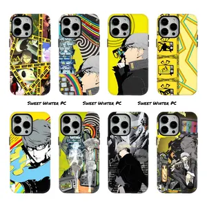Cool Game P-Persona4 P4 Phone Cases For iPhone 17 Promax Pro Air 16 Plus 15 14 13 12 11 Yellow Black Glossy Anti-fall Shockproof Protective Cover Perfect Gift