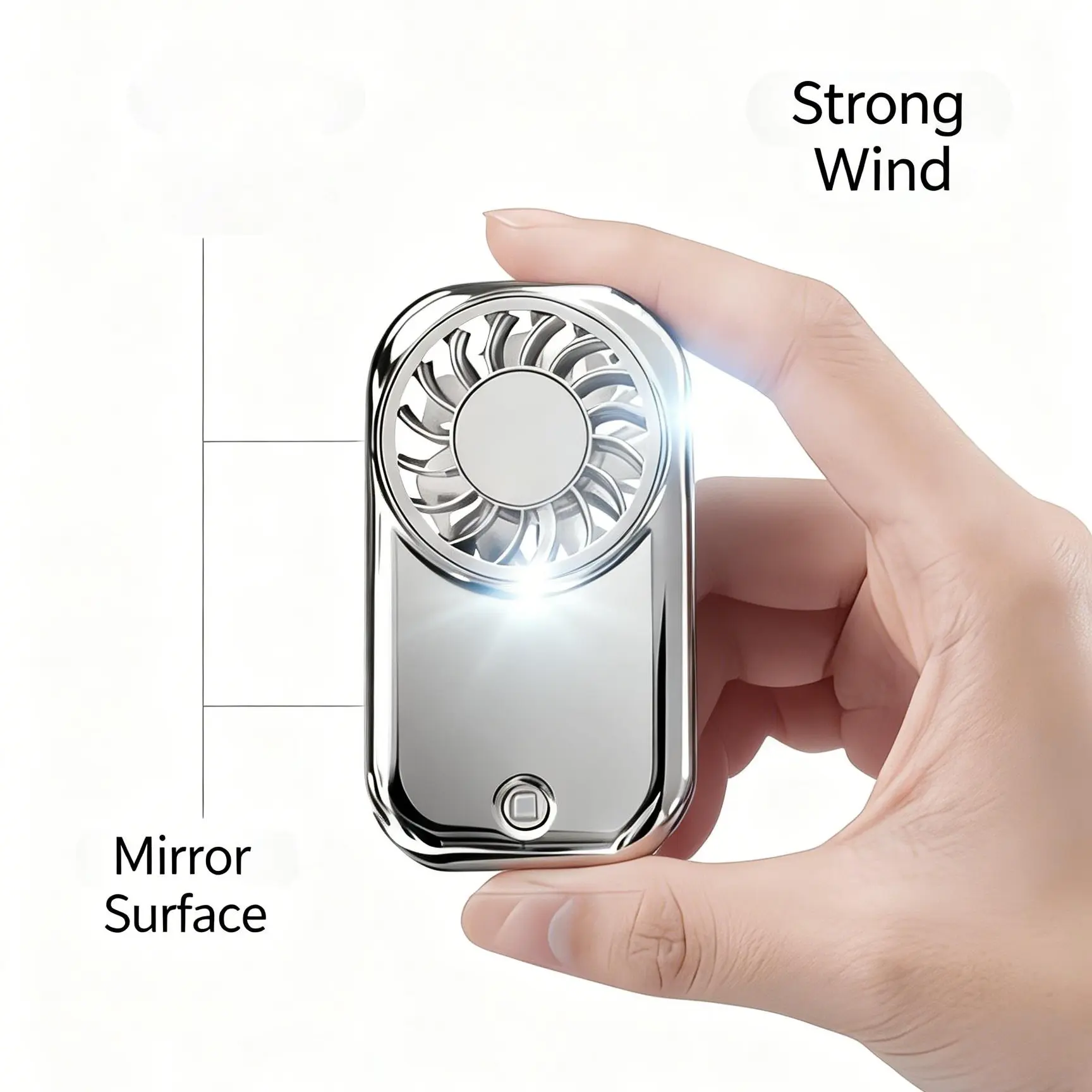 J-11000RPM Mini Handheld Fan- Cordless Rechargeable Fan, 5 Speeds Strong Power,USB Rechargeable,Mirror Finish,Lightweight & Pocket-Sized for Travel, Office & Gym (Silver/Olive)