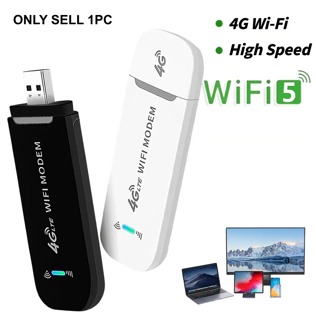 4G LTE WiFi Modem,150Mbps High Speed Pocket Portable Hotspot,Smart Chip Stable Network Router,Europe Compatible，Multi Scene Internet Device for Vacation Business Trips