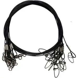 10pcs 150LB Stainless Steel Pike Fishing Wire Leader Line Rigging