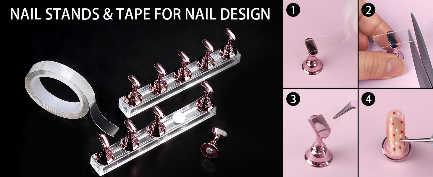 4 Boxes Nail Charms and Gems Set, Nail Rhinestones Nail Kit with Nail Art Brushes Nail Stand, Nail Gems Nail Design Tools with 15pcs Nail Stickers, Gold Nail Pearls for Women Nail Decorations
