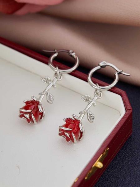 1 Pair Colorful Floral Print Socks, Comfortable Stretchy Crew Socks for Women & Men, Casual Daily Wear Accessories Punk Style Earrings