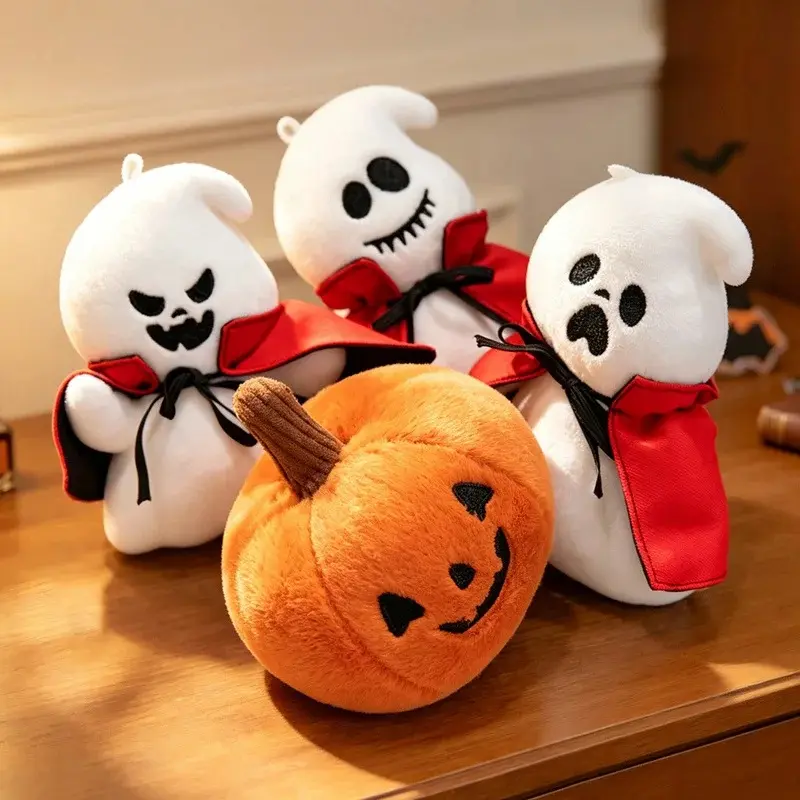 New Creative Halloween Plush Toys Cute Ghost & Pumpkin Mini Dolls Spooky Party Decor Gift Colorful Soft Pumpkin Plushies