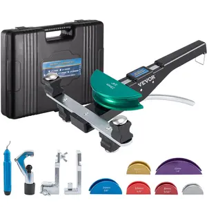 【DealsForYouDays】VEVOR Copper Pipe Bender, 7 Colorful Dies 1/4-7/8 inch 90 Degrees Forward and Reverse Bending, 6-22 mm for Copper Aluminum Tubes with Reverse Bend Attachment