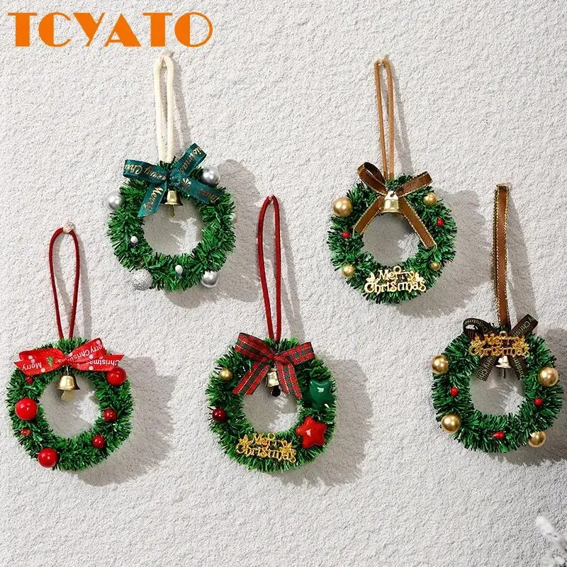 TCYATO Car Interior Rearview Mirror Christmas Decorations Hanging Bell Christmas Tree Mini Christmas Wreath Display Ornaments Collapsible Lime Green Pop Up