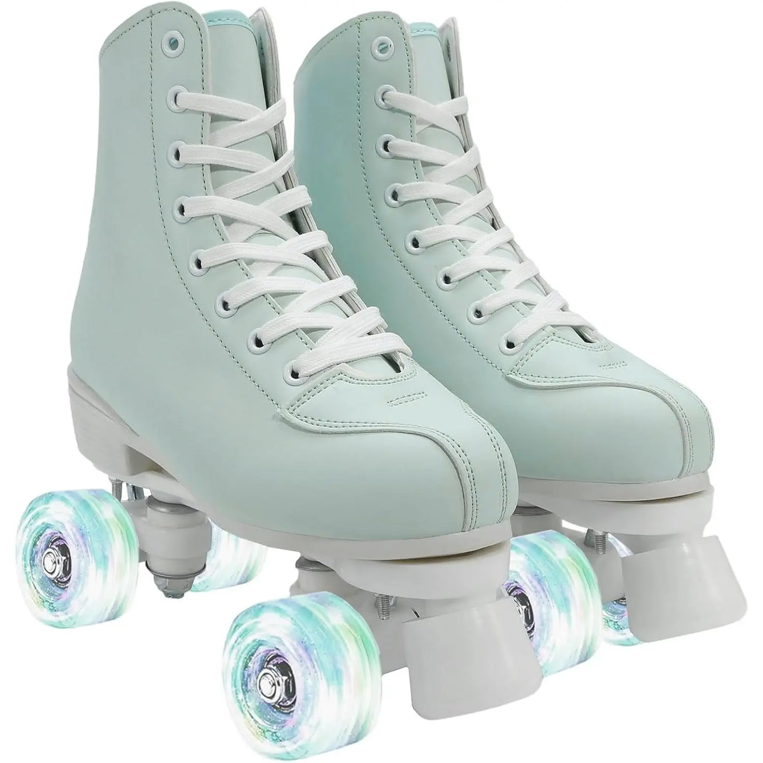 Comeon Women's High-top Roller Skates - PU Leather Indoor/Outdoor Four-Wheel Skates