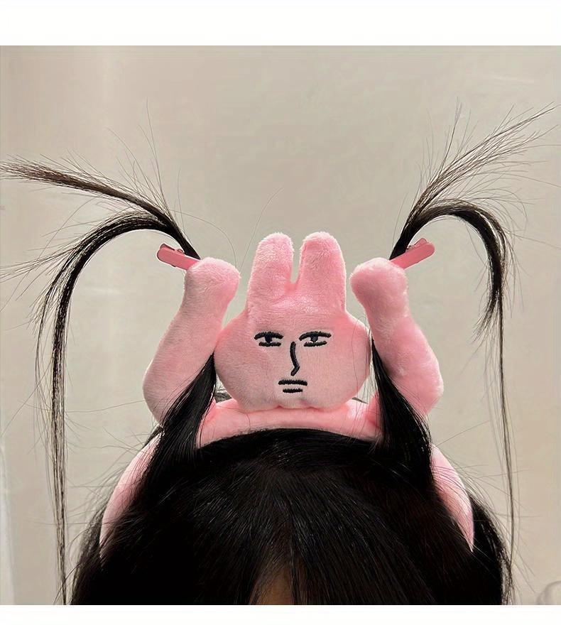 Fun Hand-Raising Design Hair Bun Headband – Joyful Cartoon Headband, Grips Bangs & Hair Strands for Women & Girls