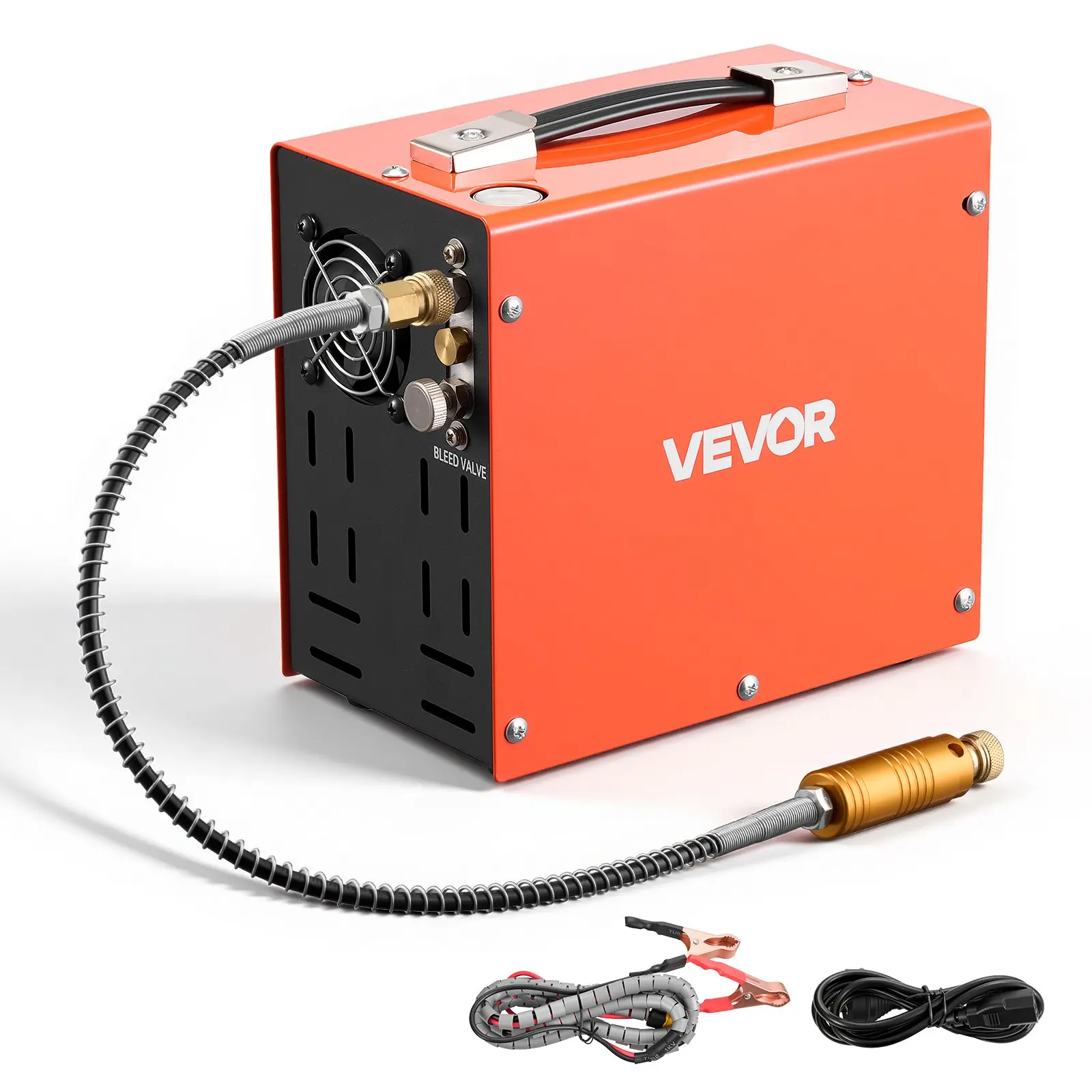 VEVOR PCP Air Compressor 4500PSI PCP Airgun Compressor & External Converter, Manual Stop 350W DC12V/AC120V Portable Paintball Tank Compressors for Air Rifle, Scuba Diving Bottle