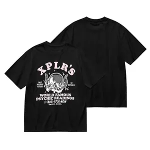 Sam & Colby Vintage Unisex T-Shirt, Pure Cotton Heavyweight Crew Neck Retro Printed Short Sleeve Top Plus Size Available, Breathable Street Style Daily Leisure Wear